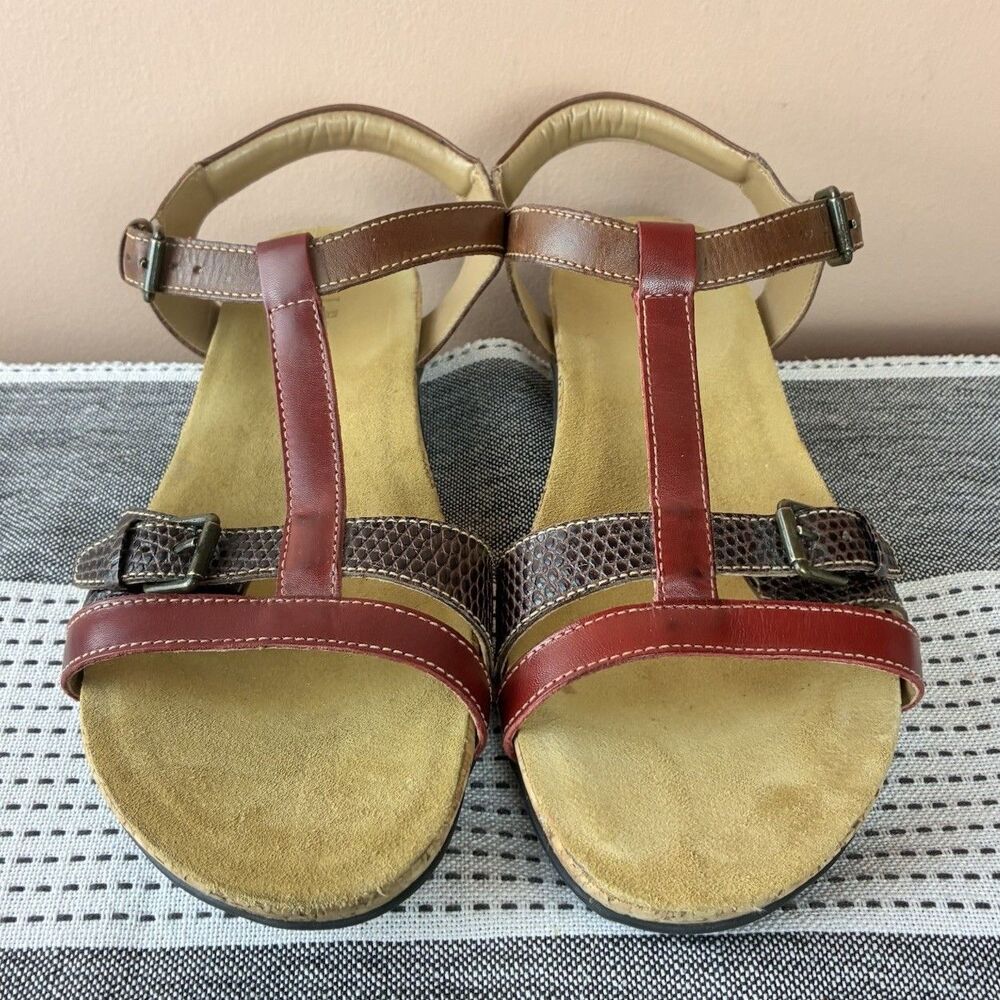 LL Bean Women’s Leather Multicolor Sandals Size 8M